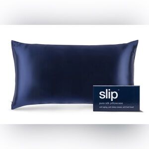Slip Silk Navy King Pillowcase Envelope Closure